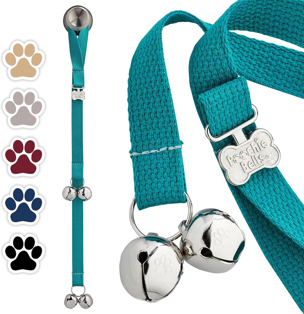 Dog Door Bells for Potty Training, Quick & Easy Puppy Potty Training Method Included, Handcrafted in USA with Loud, Paw-