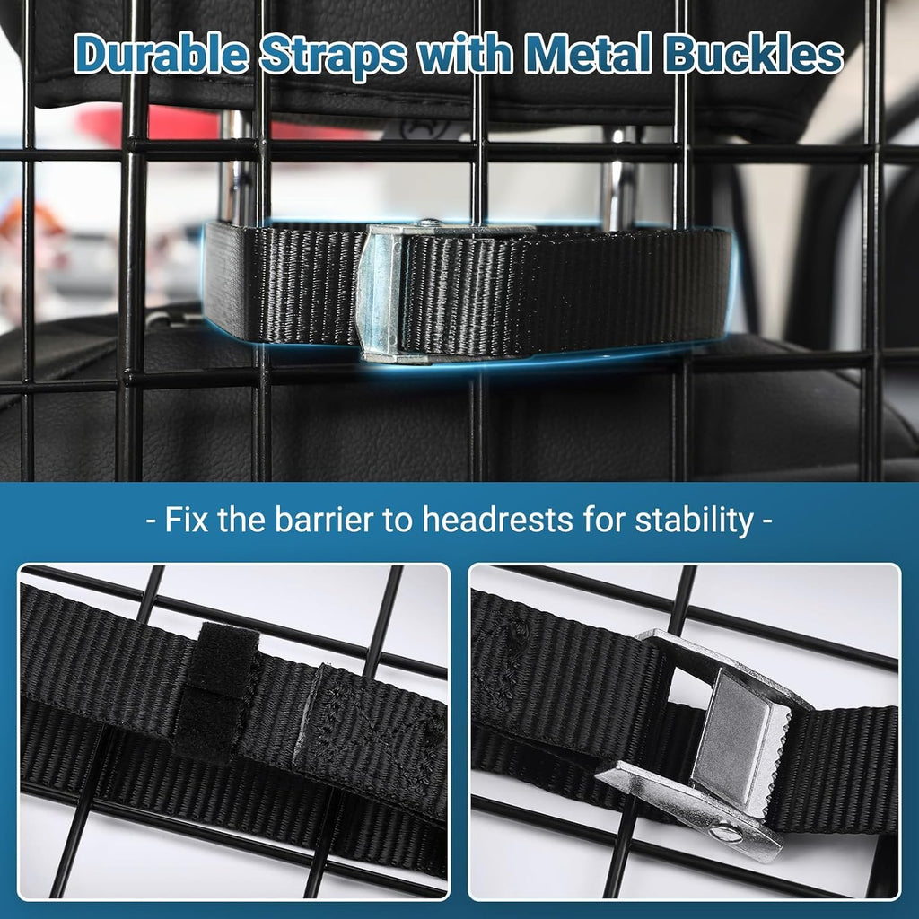 rabbitgoo Dog Car Barrier for SUV, Heavy-Duty Steel Wire Pet Gate, Foldable