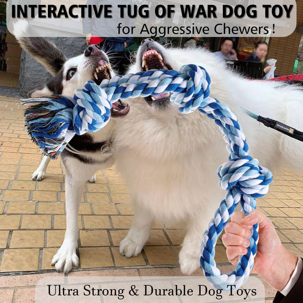 XIGOU Dog Rope Toys Indestructible Dog Toys, Dog Chew Toys for Aggressive Chewers, Tough Puppy Teething Chew Toys for Bo