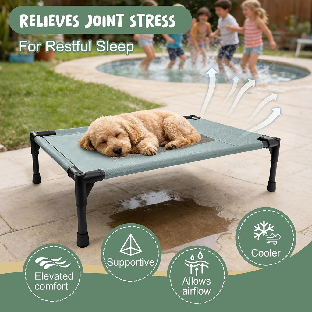 Maerd Elevated Dog Bed,34"L x 24"W x 7"H Raised Cooling Cot for Medium Dogs