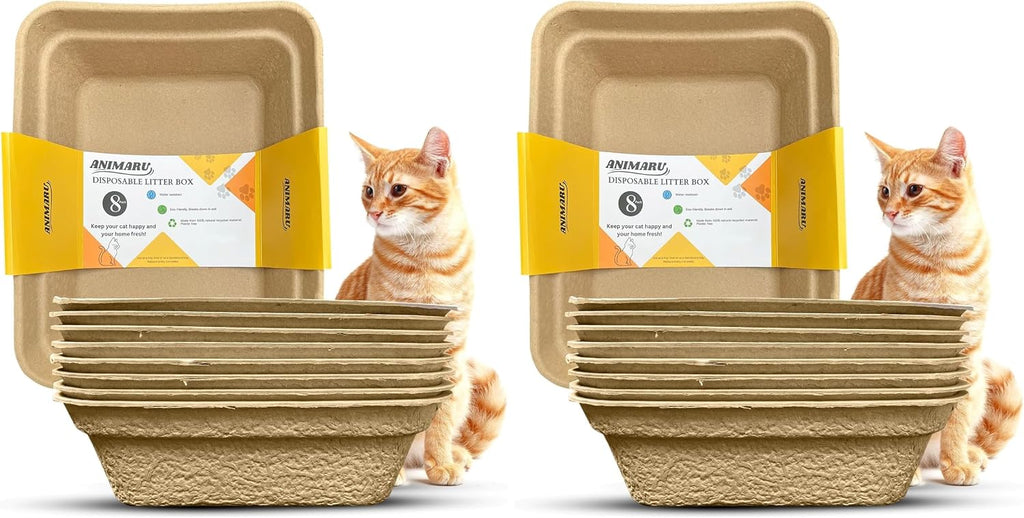 Disposable Litter Boxes (Brown, Large 8-Pack)