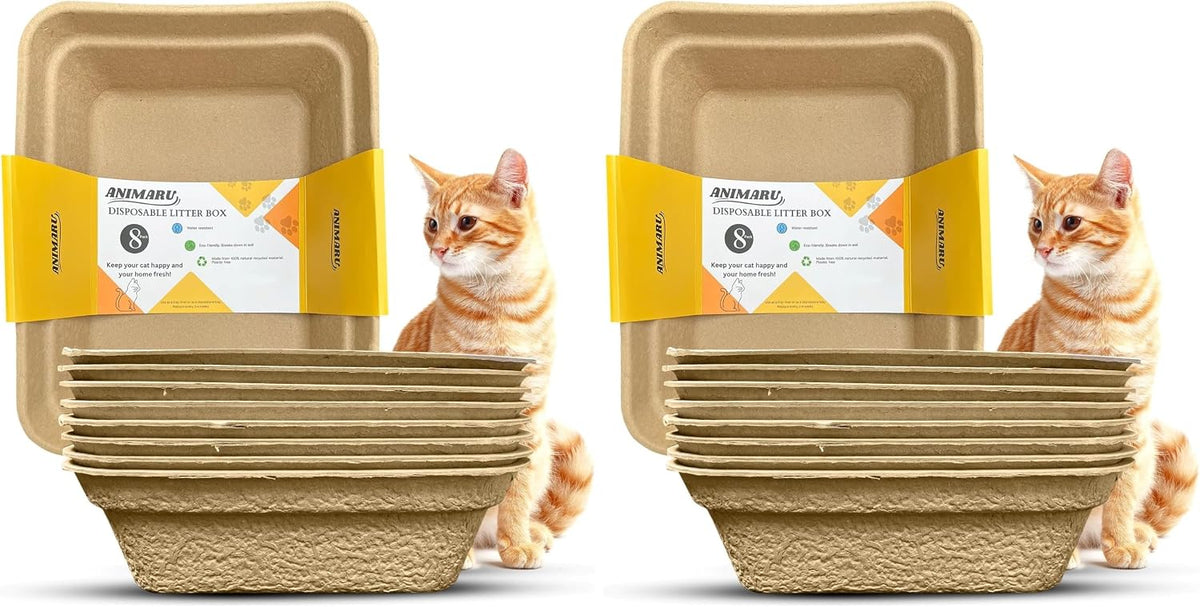 Disposable Litter Boxes (Brown, Large 8-Pack)