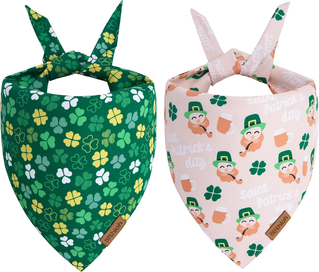 Halloween Dog Bandanas - 2 Pack Reversible Pumpkin and Bat Pet Scarf for Boys and Girls | Fall Dog Bibs | Premium Durabl