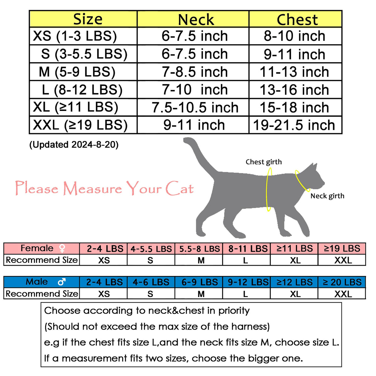 Cat Harness and Leash Set for Walking Escape Proof, Blue, Large