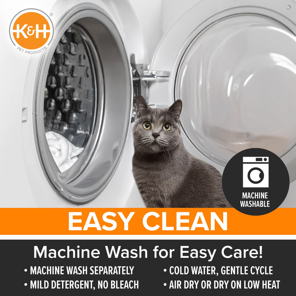 K&H Self-Warming Cat Bed Pad, Self Heating Pad, Small 21 X 17 Gray/ Black