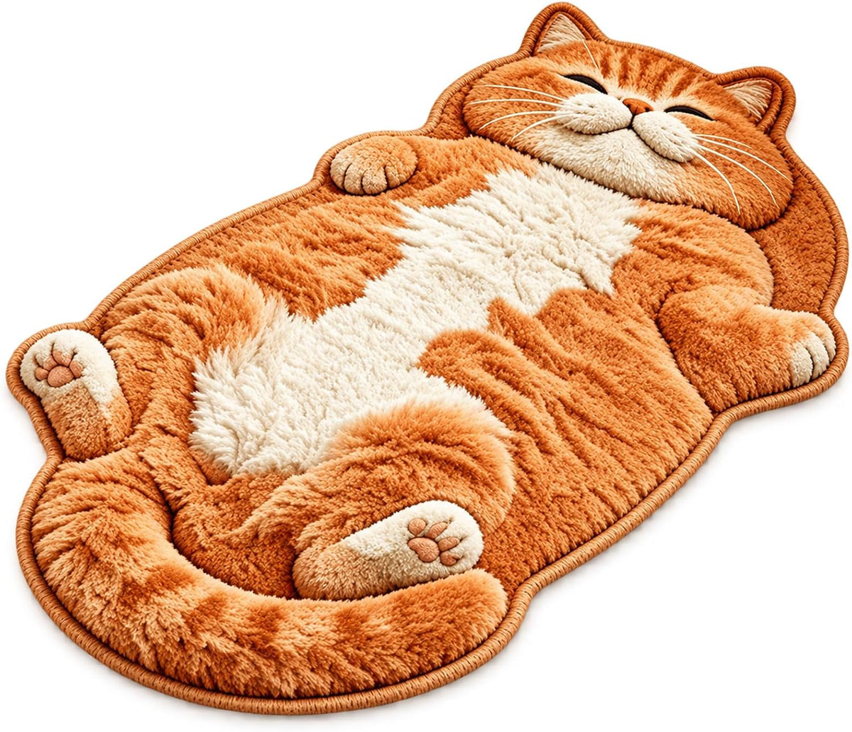 Cozy Sleeping Cat Floor Rug Plush Door Mat，#D：60 * 90cm