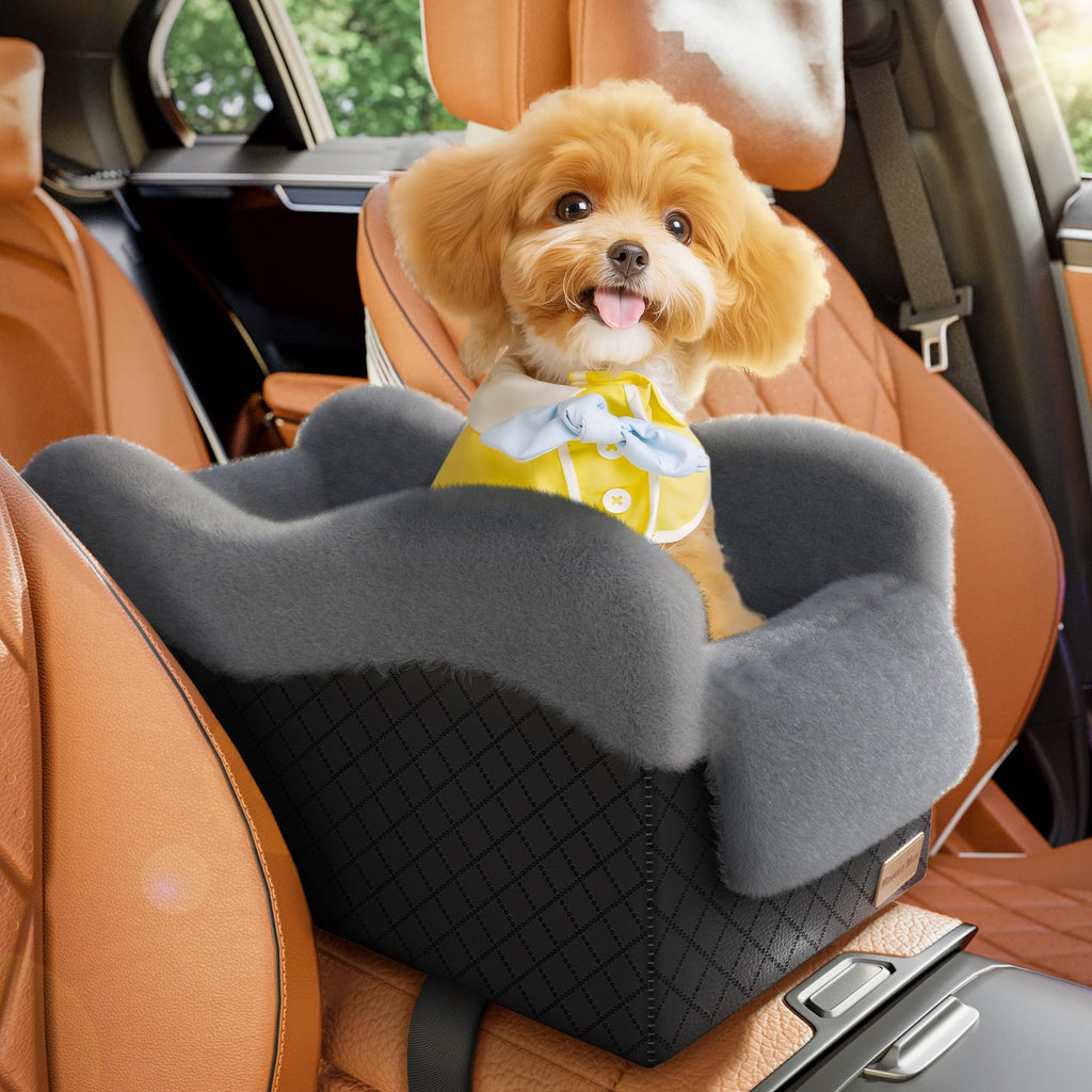 Mavora Max Center Console Dog Car Seat for Small Dogs Under 11lbs, Grey