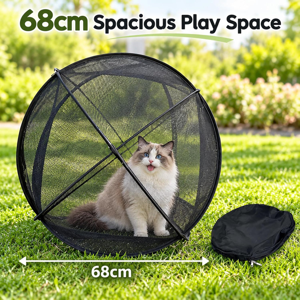 Catio Outdoor Cat Enclosure, 27" Giant Hamster Ball for Cats，Blue