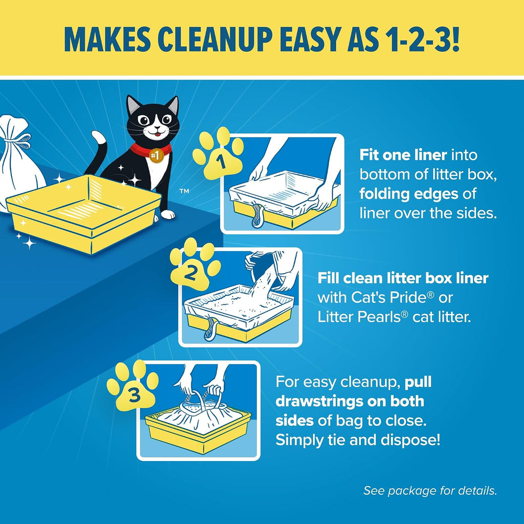 Jonny Cat Heavy Duty Tear-Resistant Litter Box Liners: Scented Jumbo 7ct