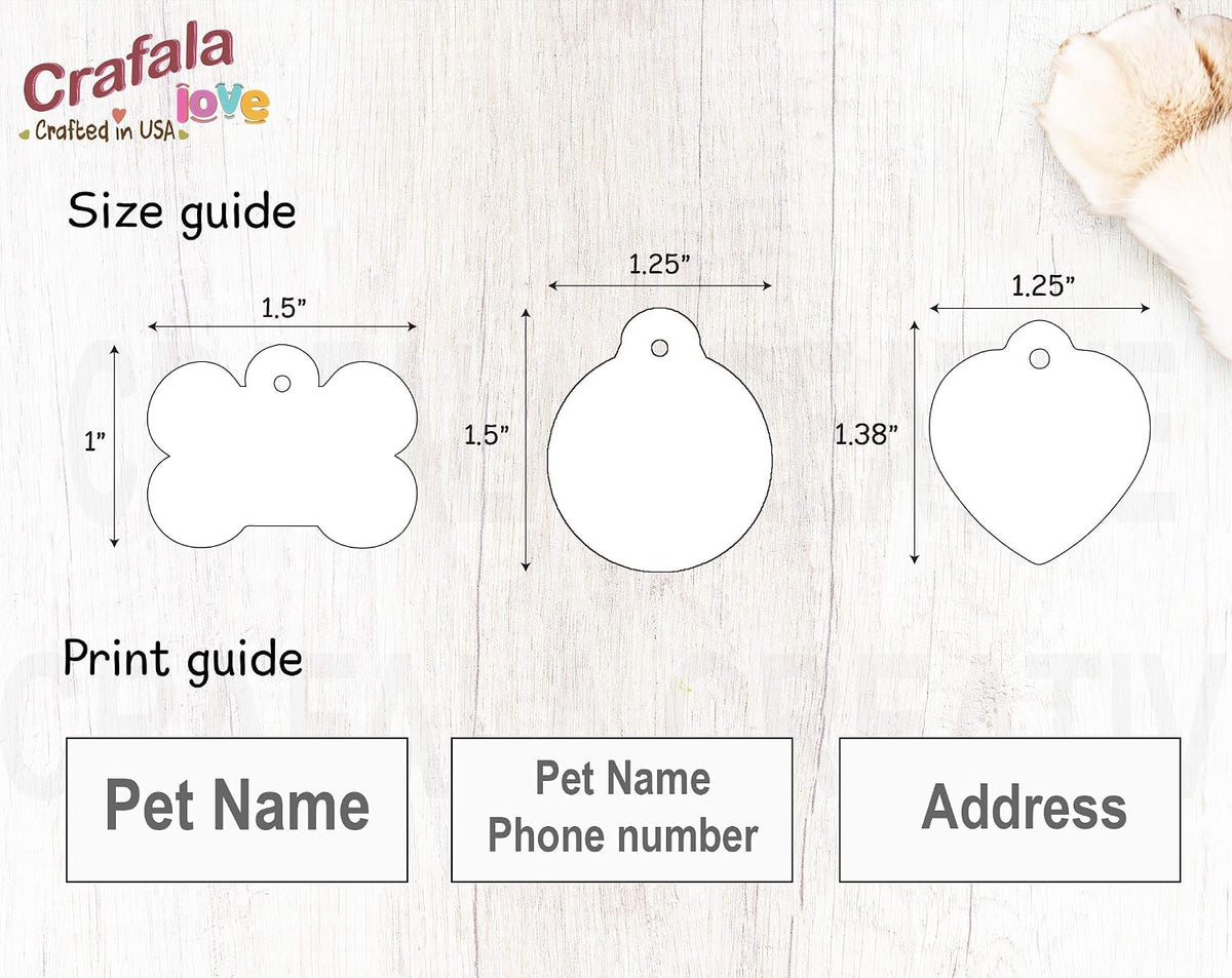 Personalized Pet ID Tag, Custom Aluminum Tag, Round, 1.5" x 1.25"