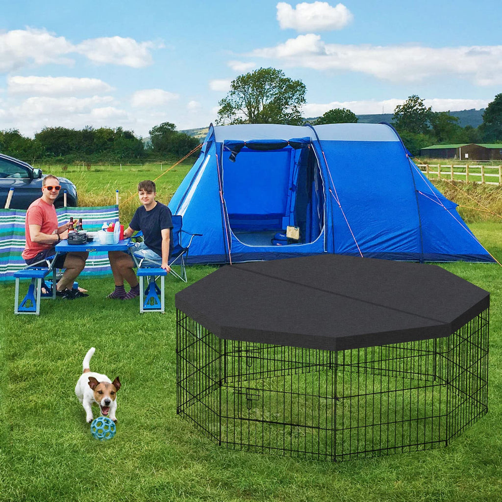 PEEKABOO Foldable Rustproof Dog Playpen with Octagonal Bottom Pad and door