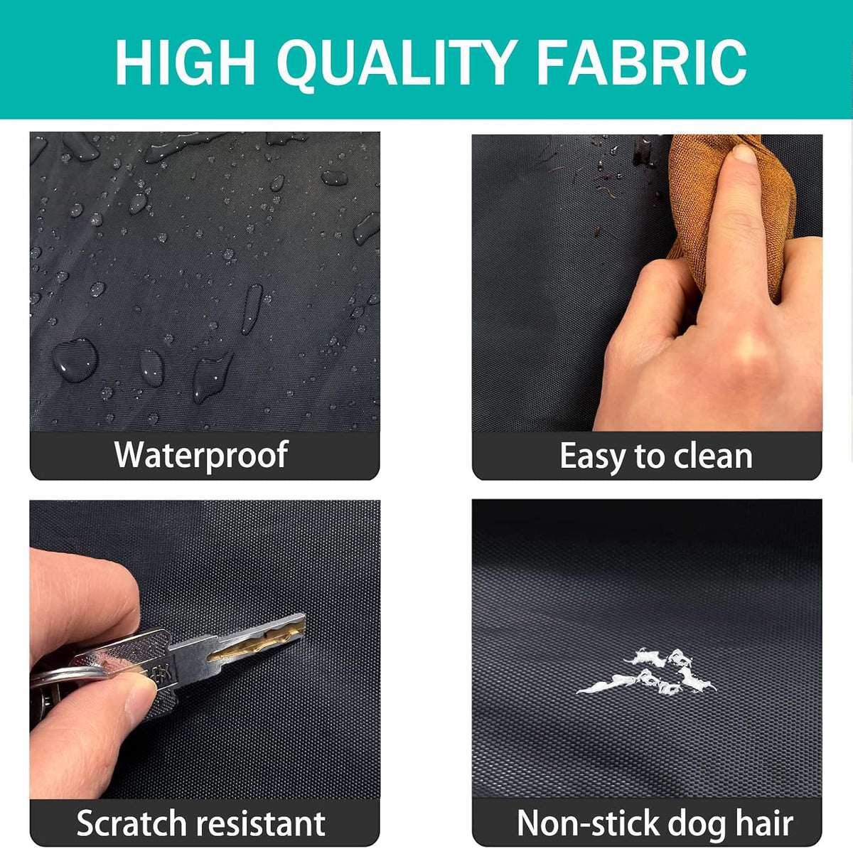 Zip UP Dog Bed Cover,DIY Waterproof Dog Bed Cover,44"Lx32"Wx4"Th,Cover Only