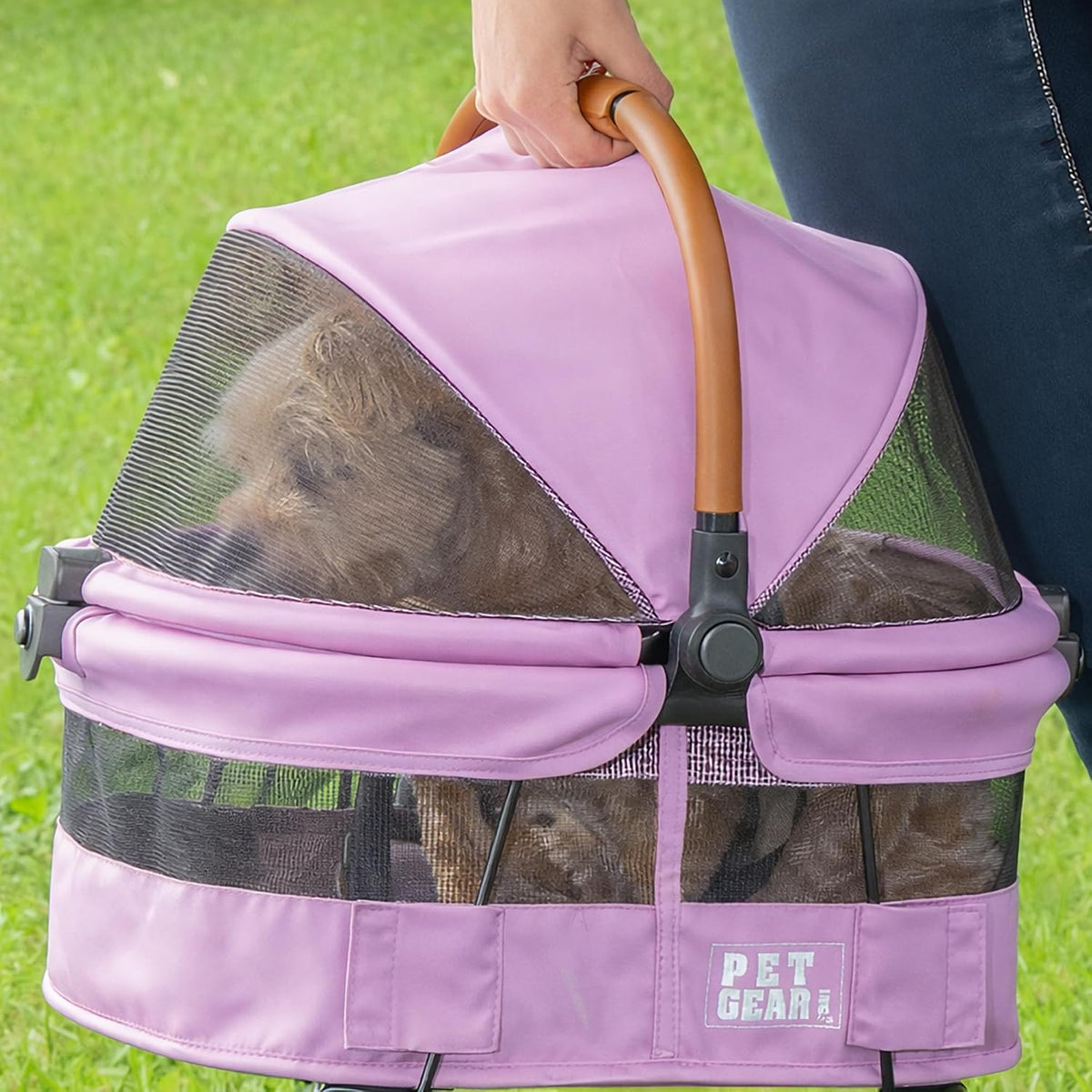 Pet Gear No-Zip View 360 Pet Carrier & Car Seat, Lava, 20"