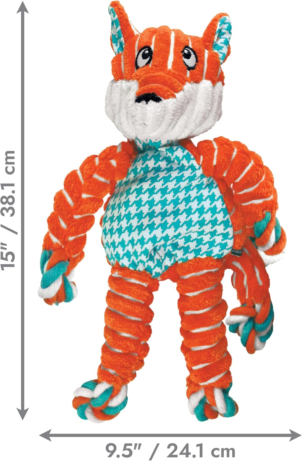 KONG Floppy Knots Rope and Plush Dog Toy, Fox, Medium/Large