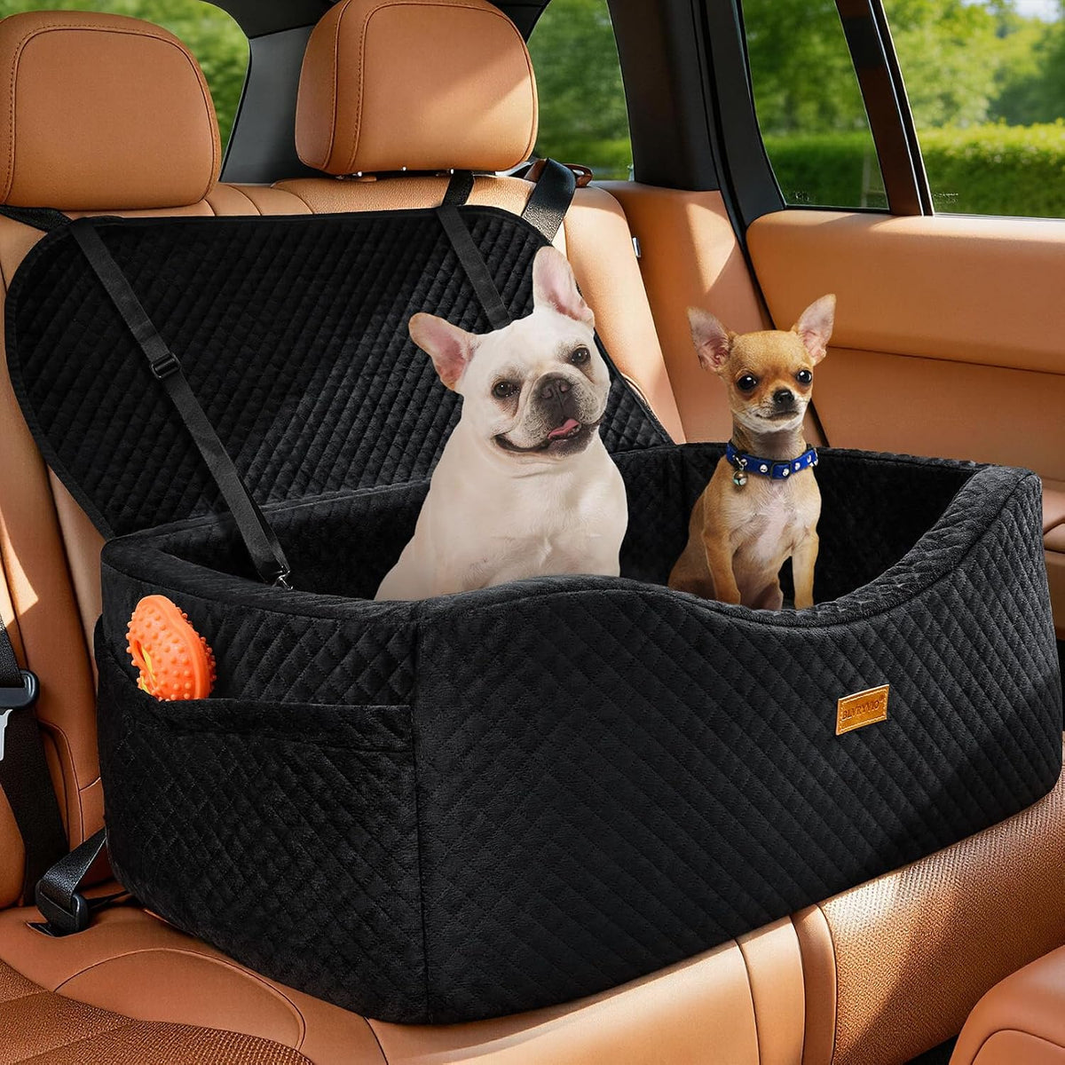 BLVRYVIO Large Dog Car Seat for Medium Sized Dogs Under 55lbs or 2 Smalls