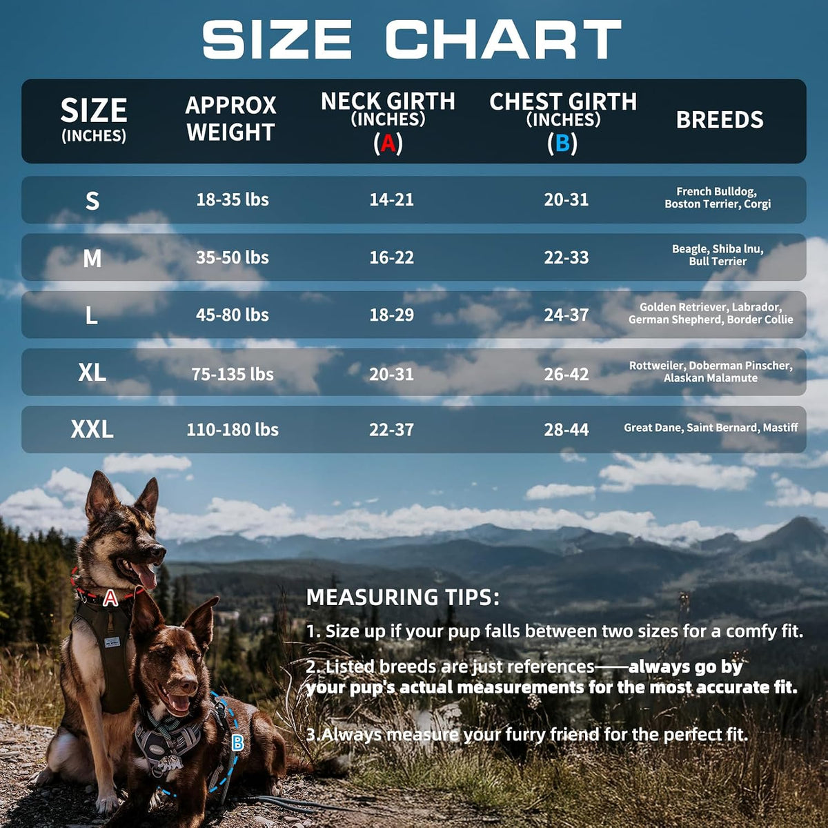 AUROTH Dog Harness for Large Dogs, No Pull Tactical Dog Vest Heavy Duty