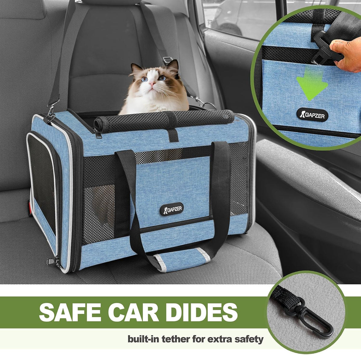 Cat Carrier 18 x 11 x 11 Top Loading Soft Pet Travel Bag Over 15lbs