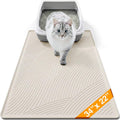 Cat Litter Box Mat - L Large Size 34 x 22 in, Water Proof, Kitty Litter Trapping Mat, Easy to Clean, Scatter Control, Od