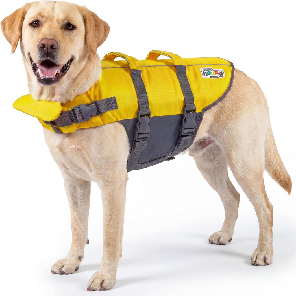 Outward Hound Granby Splash Dog Life Jacket, Life Vest, Orange, Medium