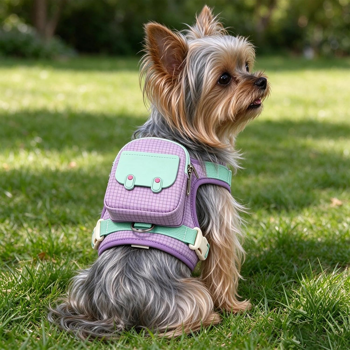 Dog Backpack Harness with Detachable Mini Pouch & Leash for Outdoor