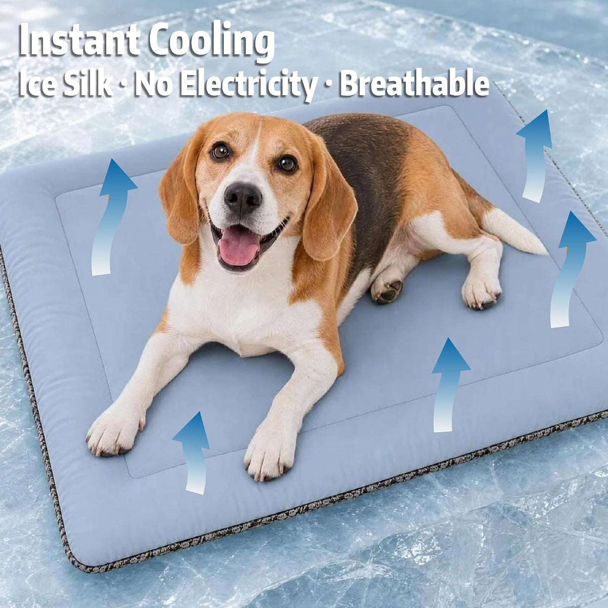 Self Warming Cat Bed, Dog Crate Pad, Reversible Large Pet Bed,Blue 24"x36"