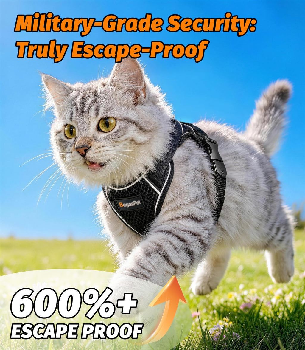Cat Harness and Leash for Walking, Escape Proof Adjustable Vest Harness