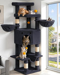 Cat Tree Tower for Indoor Large Adult Cats, 73in Tall Heavy Duty with Perch
