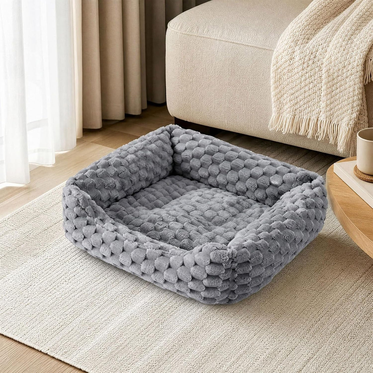 Cat Couch, Soft Pets Bed, Fluffy Cat Sofa, cama para Gatos, Gray