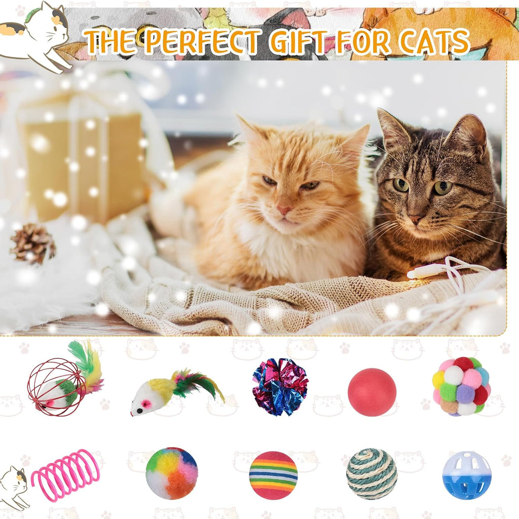 Shappy 150 Pcs Cat Toys Bulk Pack, Christmas Indoor Cats Gifts, Classic