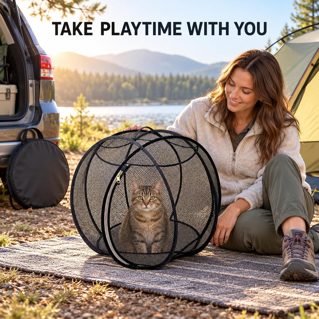 Rolling Cat Hamster Ball, Pop Up Catio Outdoor Cat Enclosure