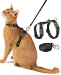 Adjustable Cat Harness and Leash Set Escape Proof (Black)