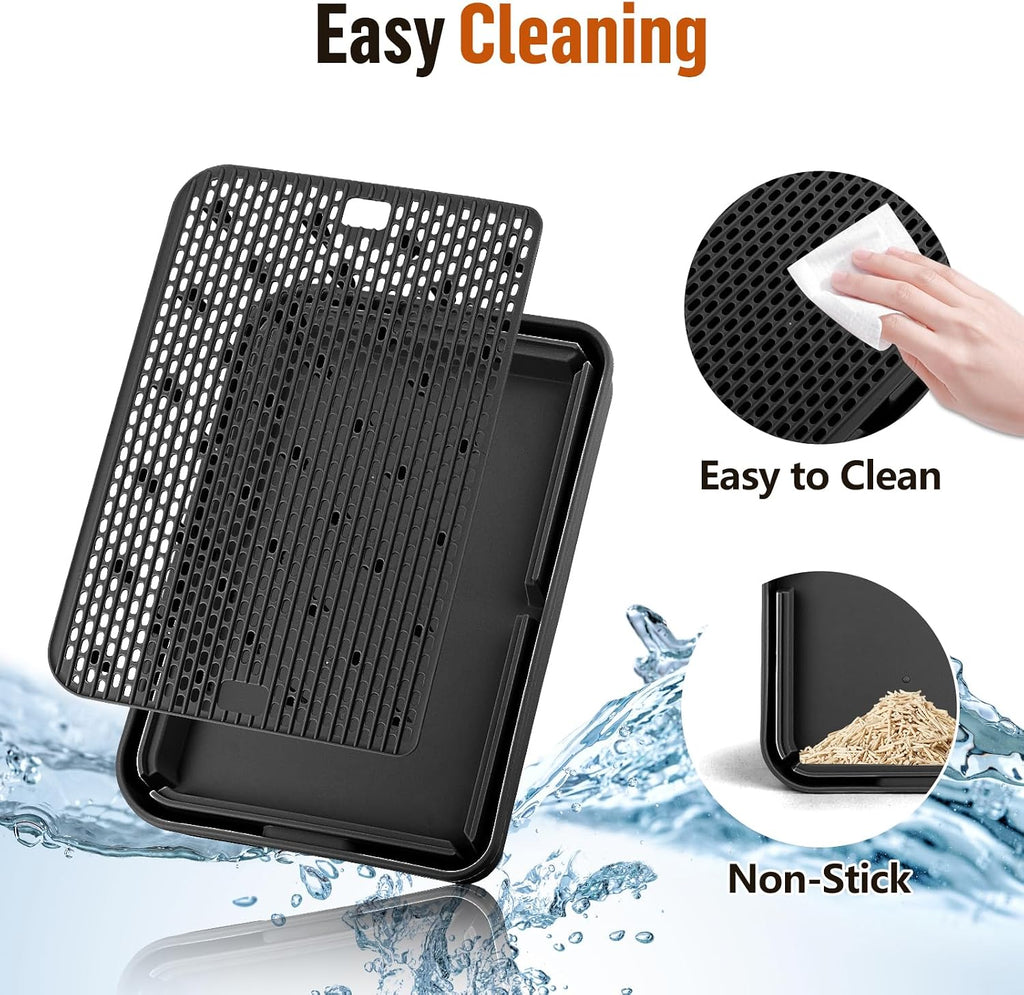 Cat Litter Box Step, Large Cat Litter Ramp with Filter Function, Black