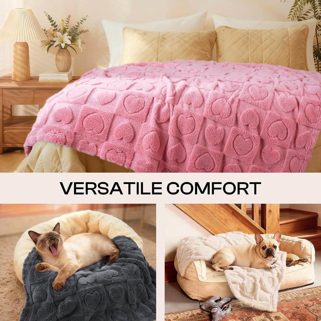 Luciphia Small Dog Blanket Washable Pet Bed Cover Soft Fluffy Puppy Blanket with Premium Fleece 300GSM Cozy Calming Cat 