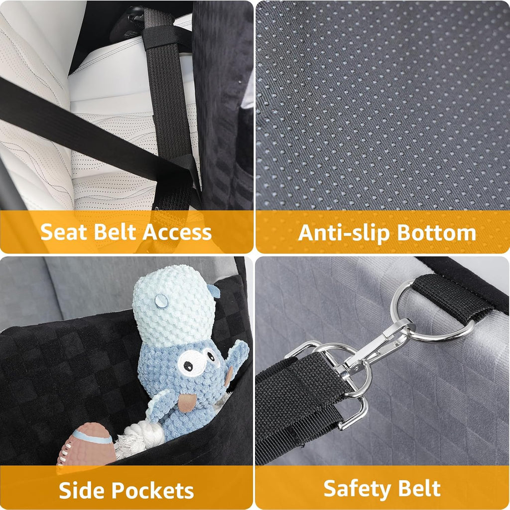 Waterproof Dog Car Seat for Small Medium Dogs, 6in Memory Foam