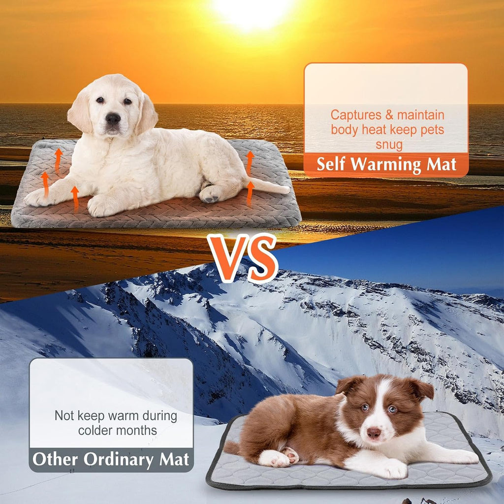 Drydiet 4 Pack Self Warming Cat Bed Mat Self Heating Pad for Dog Extra Warm Winter Pet Pad Washable Thermal Pads Mats fo