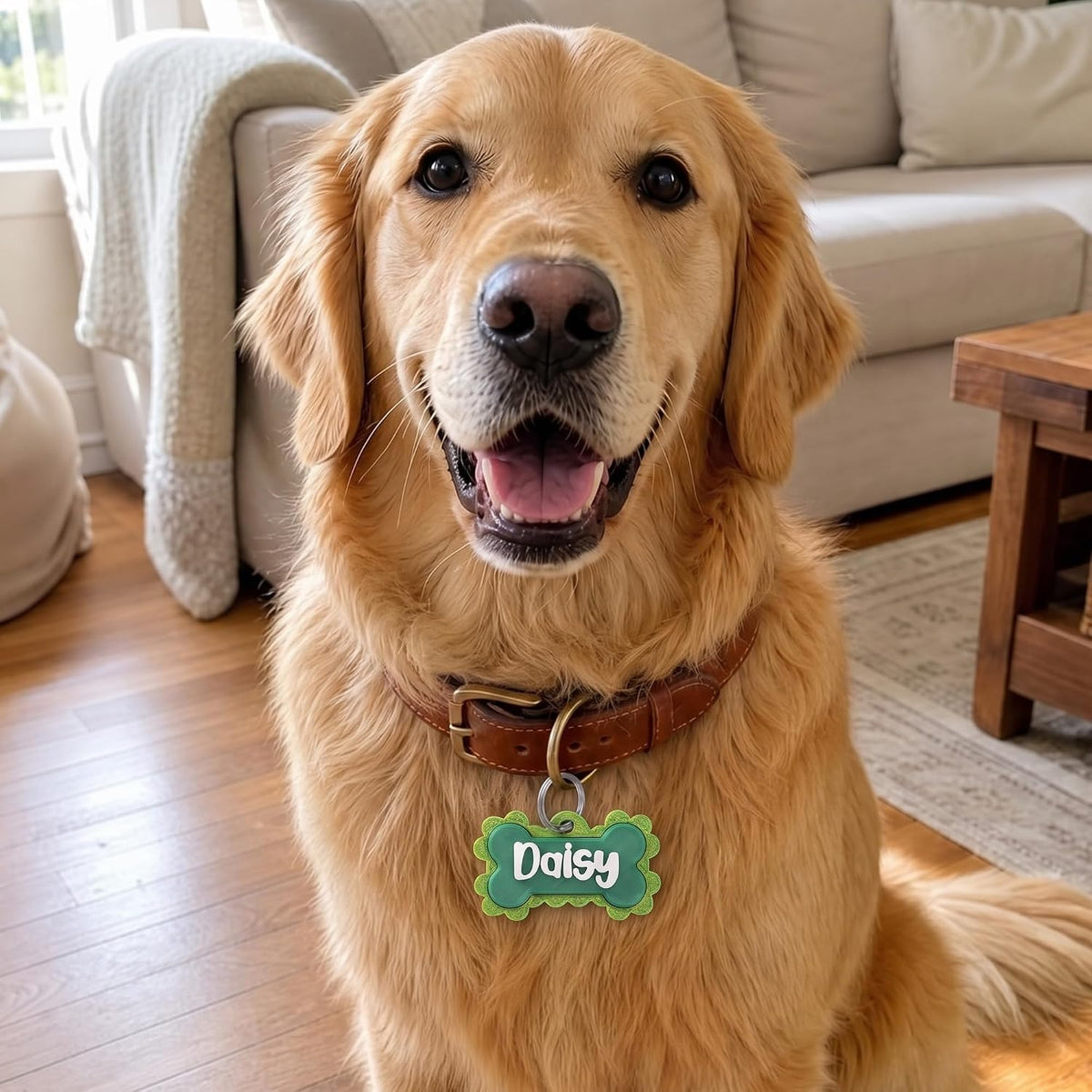 Personalized 3D Printed Bone Pet Name Tag with Phone Number for Pet Owners