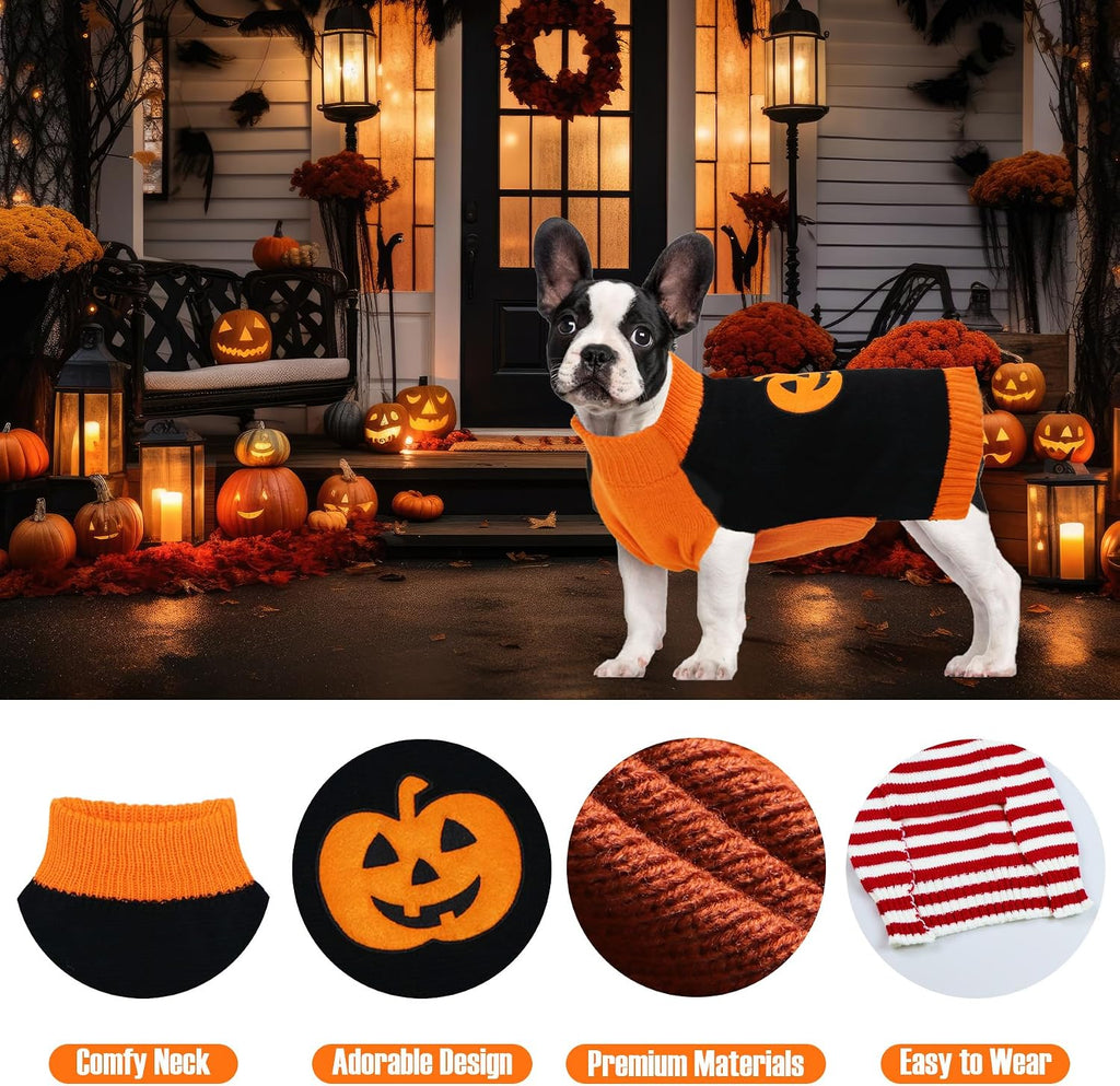 3 Pack Dog Halloween Thanksgiving Christmas Holiday Sweater for Dogs (Medium)