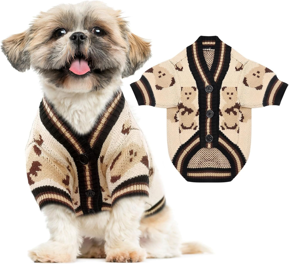 Small Dog Sweaters Cardigans Clothes for Small Medium Dogs Boy Girl