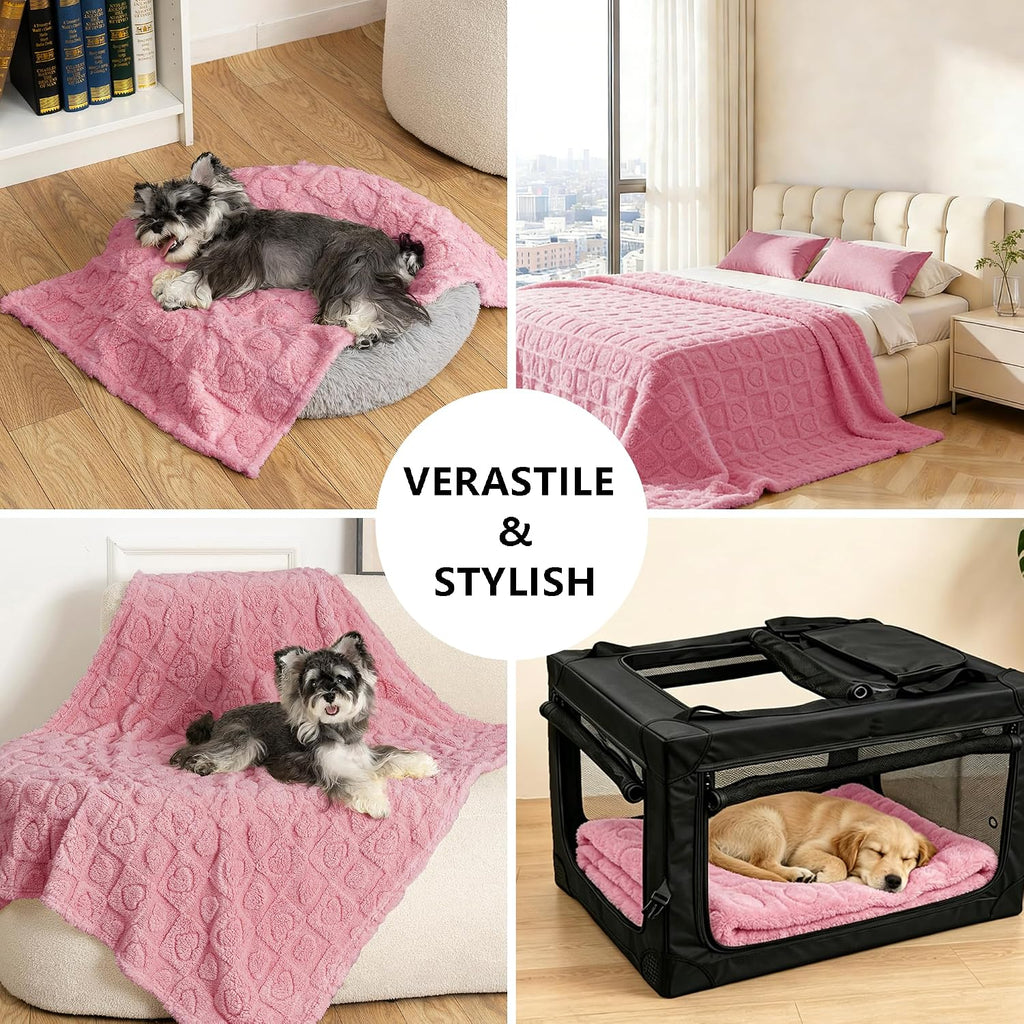 Pet Blanket for Dogs Cats, 300GSM Ultra Soft Coral Fleece Blanket, Washable Small Dog Cat Blanket, Calming Crate Mat, Fu