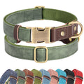 Didog PU Leather Dog Collar for Small Dogs Puppy, Soft Lining, Green S