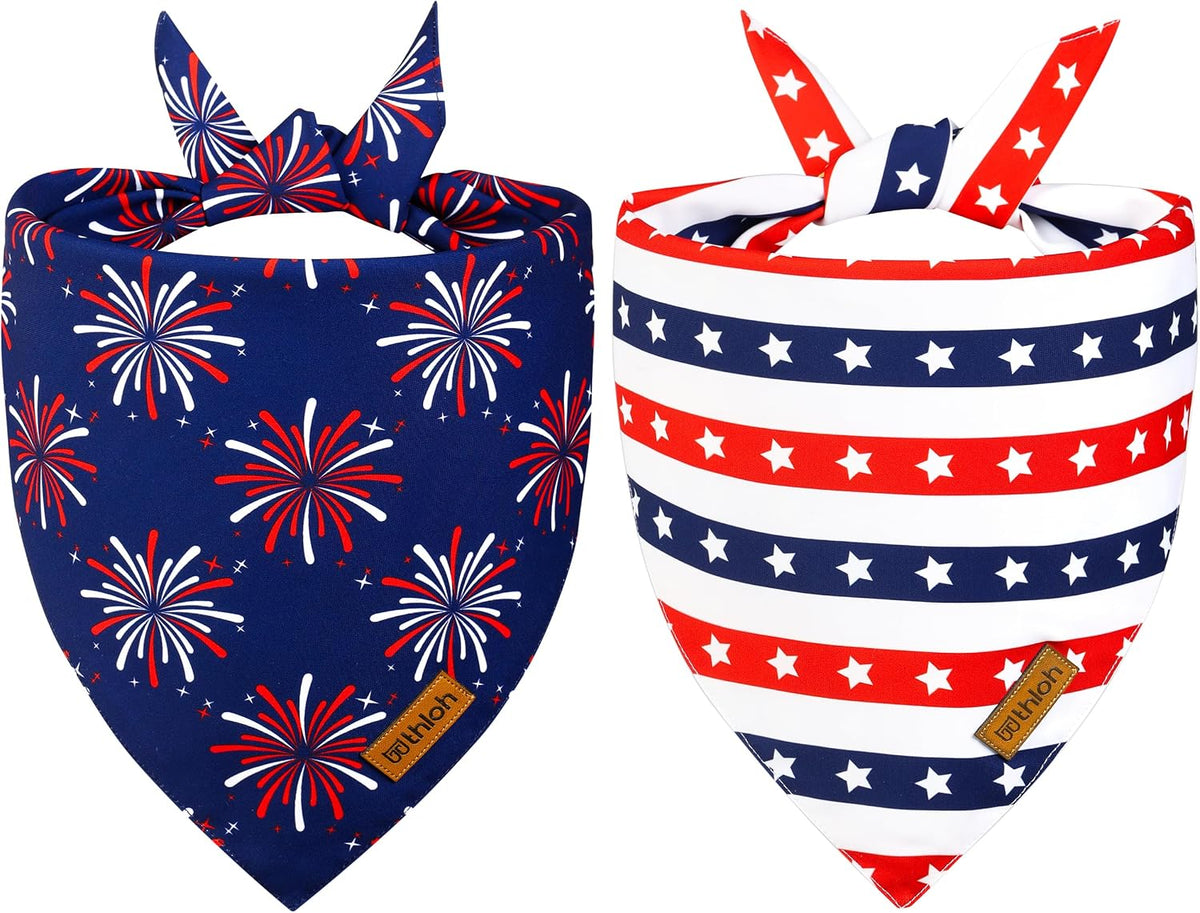 Halloween Dog Bandanas - 2 Pack Reversible Pumpkin and Bat Pet Scarf for Boys and Girls | Fall Dog Bibs | Premium Durabl