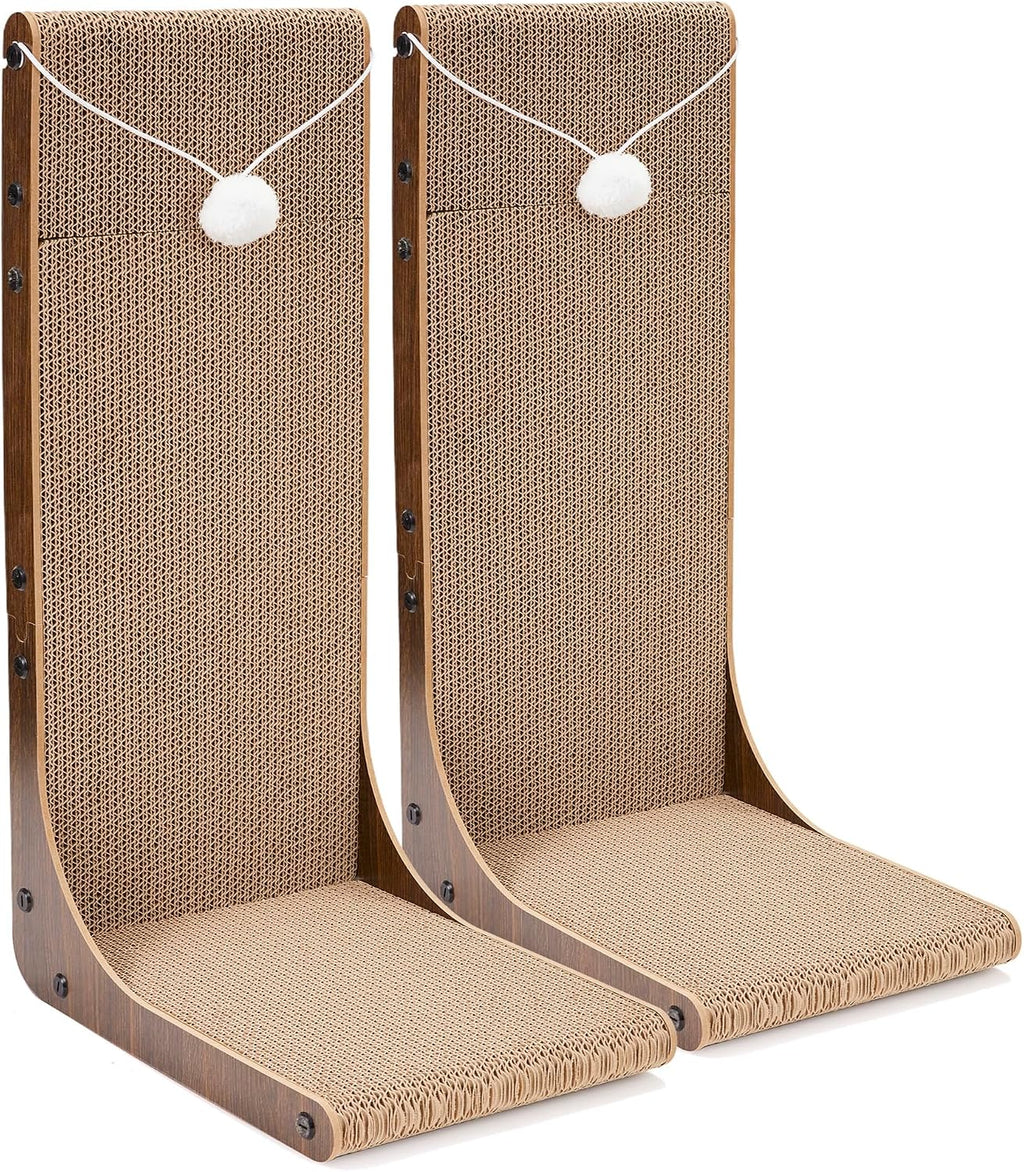 26.8 Inch Cardboard Cat Scratching Post for Indoor Cats 2-Pack