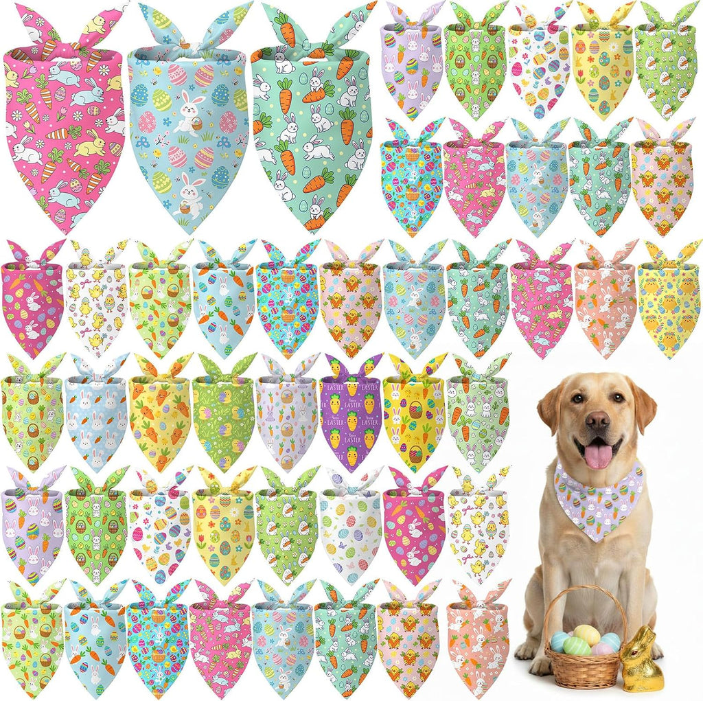 Abbylike 100 Pcs Fall Thanksgiving Dog Bandanas Bulk, Leaf Pumpkin Acorn