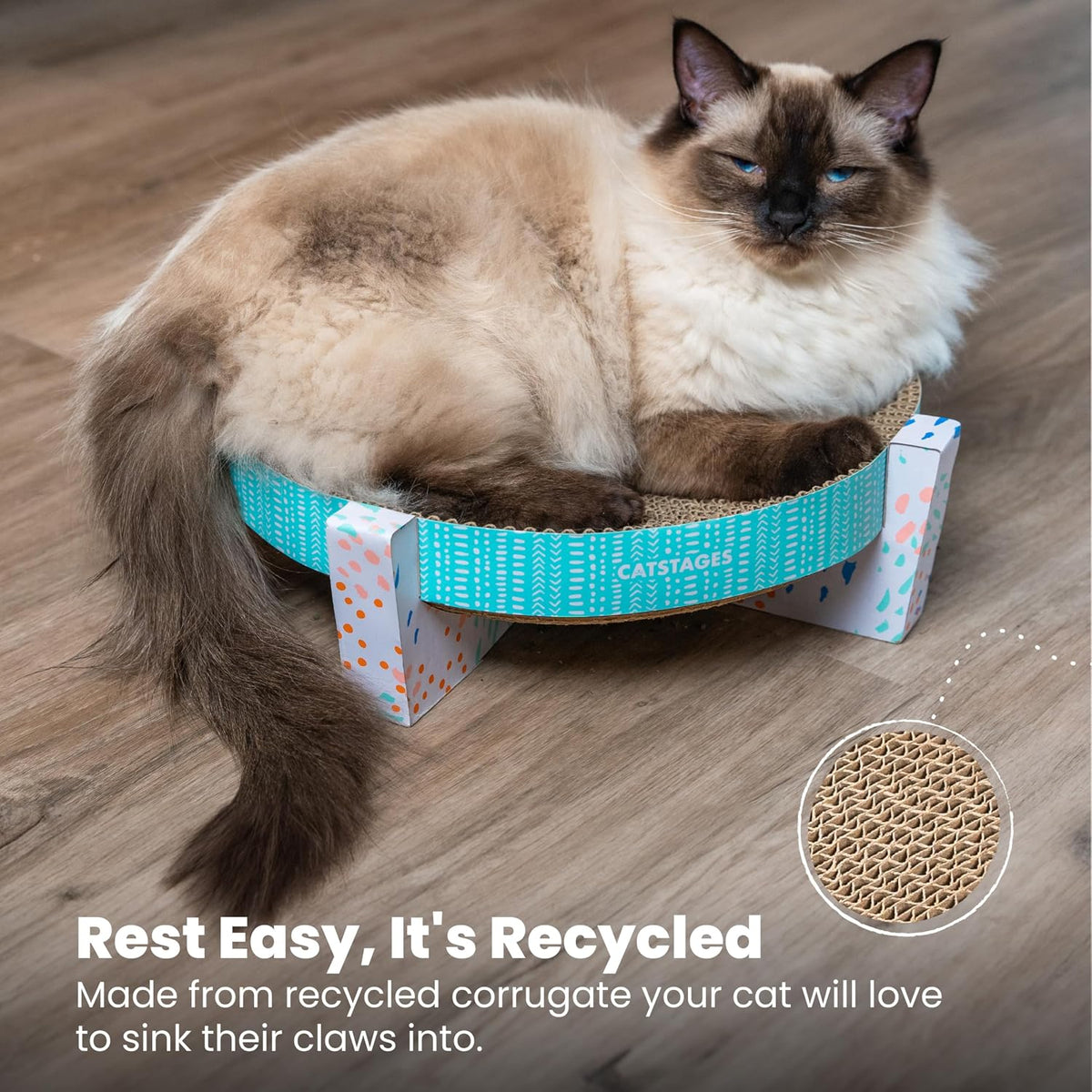 Catstages Scratch, Snuggle & Rest 2-in-1 Cat Scratcher & Lounger, 13.4"