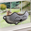 K&H Cat Window Perch Bed, EZ Mount Kitty Face, 27x11x6in, Gray