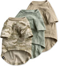 Pet Passion Toby II Dog T-Shirt, 3 Pack, Sage Camo, Small