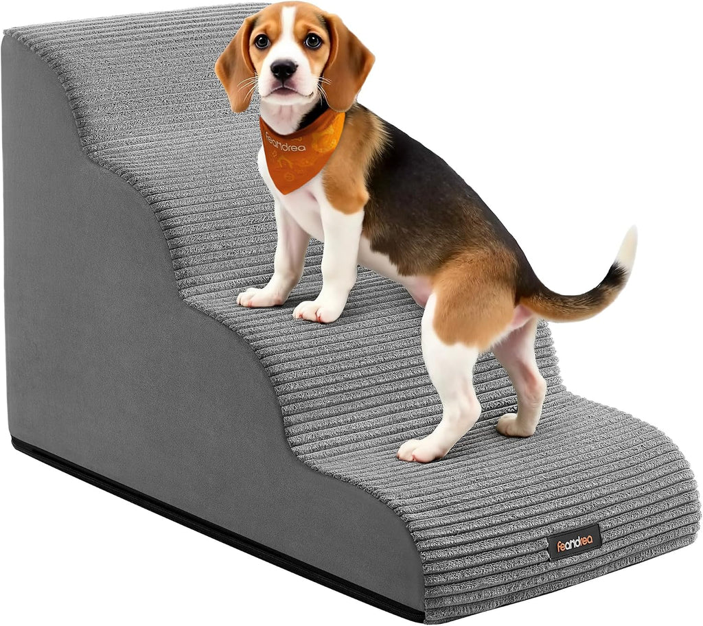 Feandrea 2-Step Dog Stairs, Waterproof, Anti-Slip, Gentle Slope