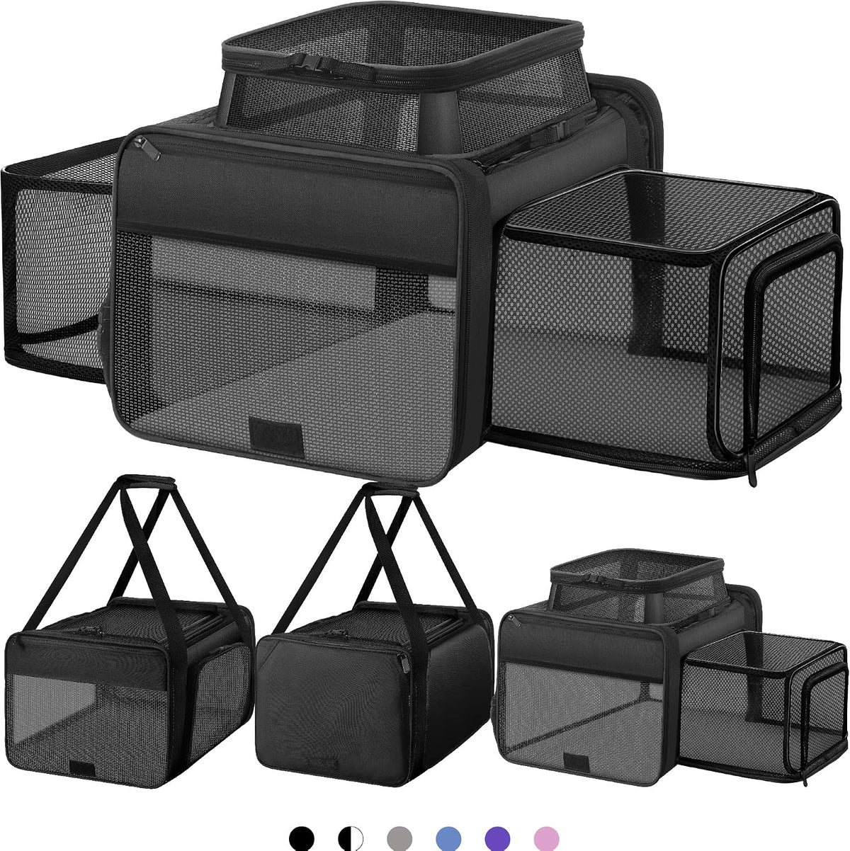Top and 2 Sides Expandable Cat Carrier 18x13.5x9.5 TSA Airline Approved