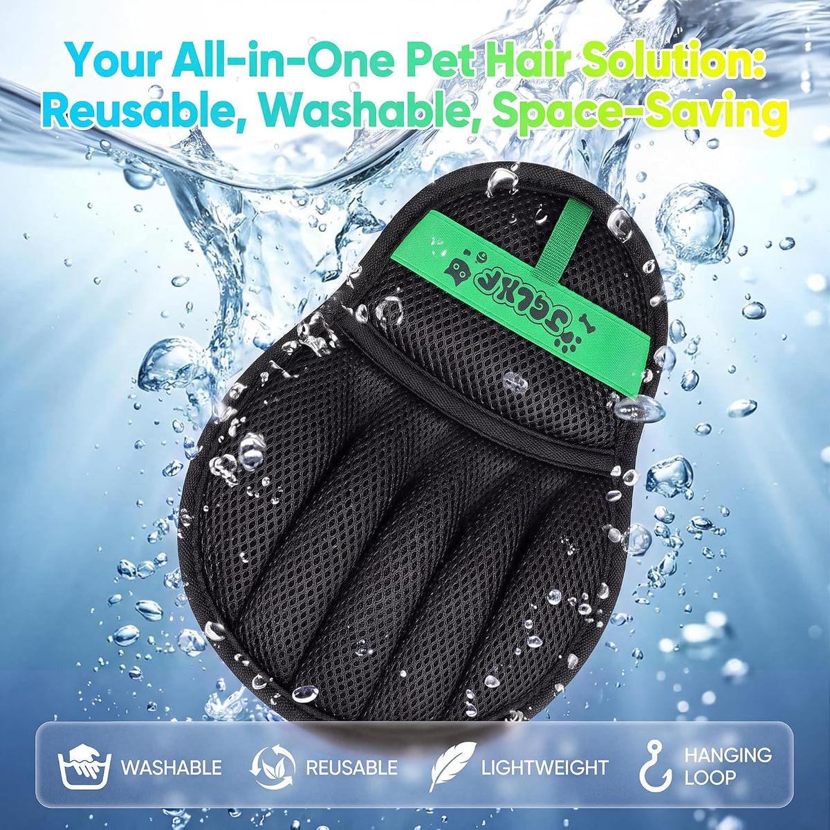 Pet Hair Removal Glove for Cat & Dog, Electrostatic Pet Hair Remover Tool