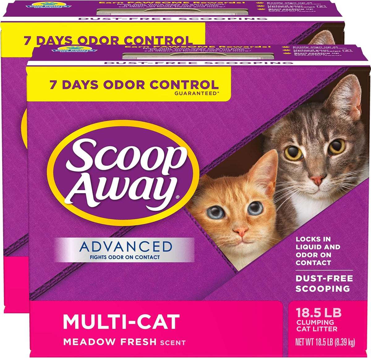 Scoop Away Advanced Multi Cat Clumping Cat Litter, 18.5lb, 2Pk